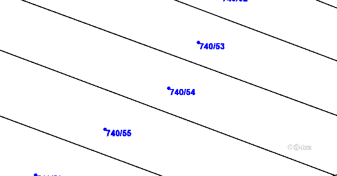 Parcela st. 740/54 v KÚ Světlá u Šebetova, Katastrální mapa