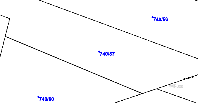 Parcela st. 740/57 v KÚ Světlá u Šebetova, Katastrální mapa