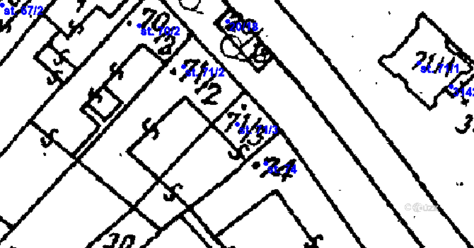 Parcela st. 71/3 v KÚ Šebetov, Katastrální mapa