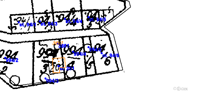 Parcela st. 94/6 v KÚ Šebetov, Katastrální mapa