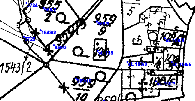 Parcela st. 138 v KÚ Šebetov, Katastrální mapa