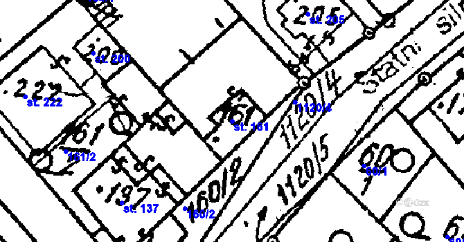 Parcela st. 161 v KÚ Šebetov, Katastrální mapa