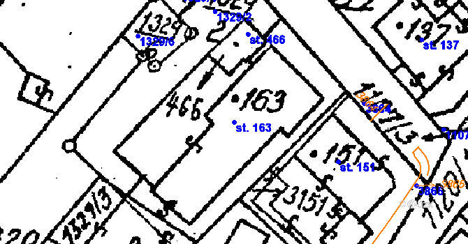 Parcela st. 163 v KÚ Šebetov, Katastrální mapa
