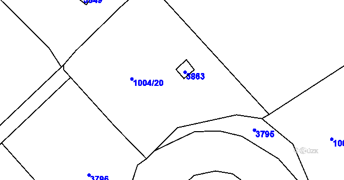 Parcela st. 225 v KÚ Šebetov, Katastrální mapa