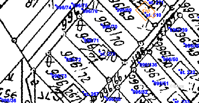 Parcela st. 270 v KÚ Šebetov, Katastrální mapa