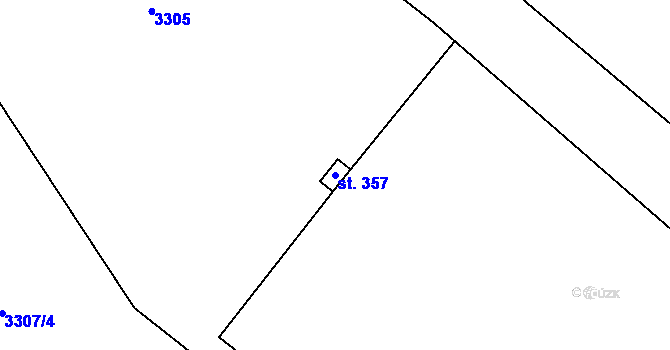 Parcela st. 357 v KÚ Šebetov, Katastrální mapa
