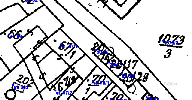 Parcela st. 20/16 v KÚ Šebetov, Katastrální mapa