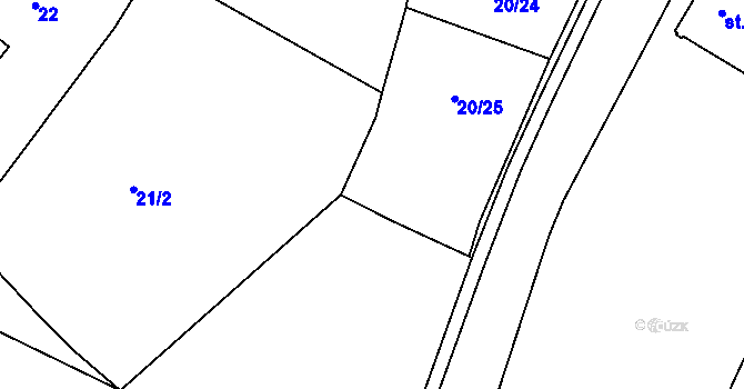 Parcela st. 20/29 v KÚ Šebetov, Katastrální mapa