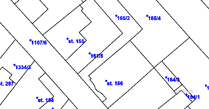 Parcela st. 161/6 v KÚ Šebetov, Katastrální mapa