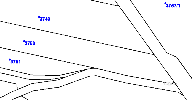 Parcela st. 1004/3 v KÚ Šebetov, Katastrální mapa