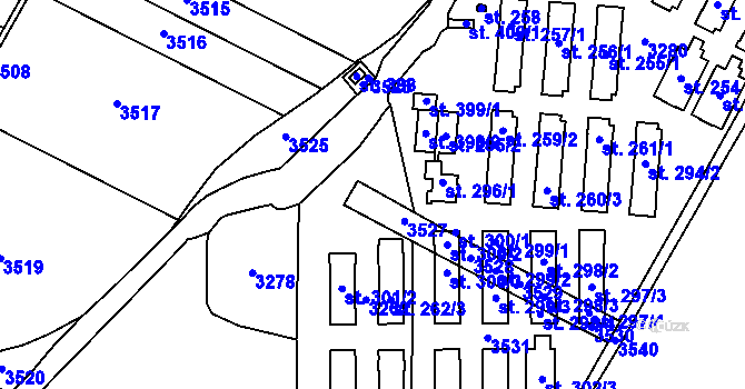 Parcela st. 1282/5 v KÚ Šebetov, Katastrální mapa