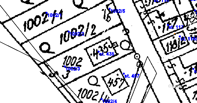 Parcela st. 435 v KÚ Šebetov, Katastrální mapa