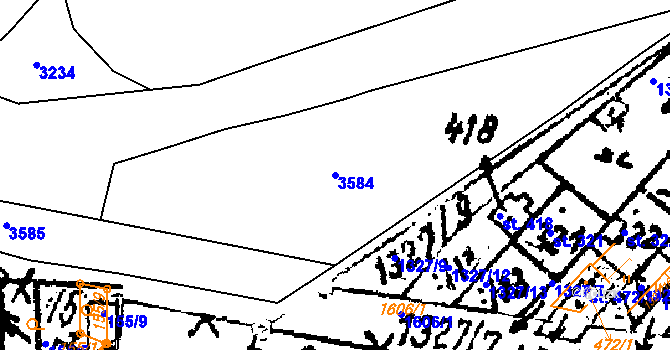 Parcela st. 3584 v KÚ Šebetov, Katastrální mapa