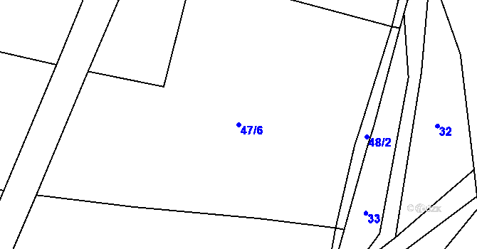 Parcela st. 47/6 v KÚ Šebířov, Katastrální mapa