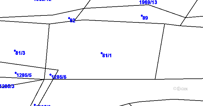 Parcela st. 81/1 v KÚ Šebířov, Katastrální mapa