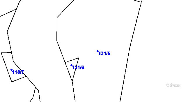 Parcela st. 131/5 v KÚ Šebířov, Katastrální mapa