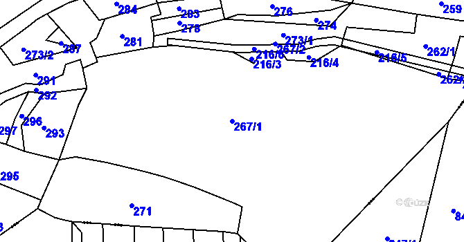 Parcela st. 267/1 v KÚ Záříčí u Mladé Vožice, Katastrální mapa