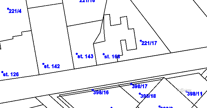 Parcela st. 168 v KÚ Šebkovice, Katastrální mapa