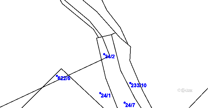Parcela st. 24/2 v KÚ Šebkovice, Katastrální mapa