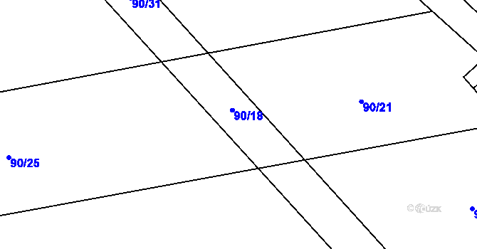 Parcela st. 90/18 v KÚ Šebkovice, Katastrální mapa