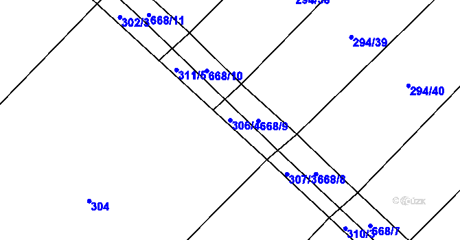 Parcela st. 306/4 v KÚ Šebkovice, Katastrální mapa