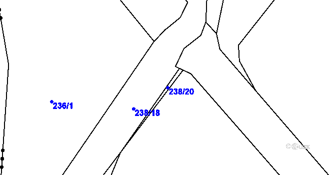 Parcela st. 238/20 v KÚ Šebkovice, Katastrální mapa