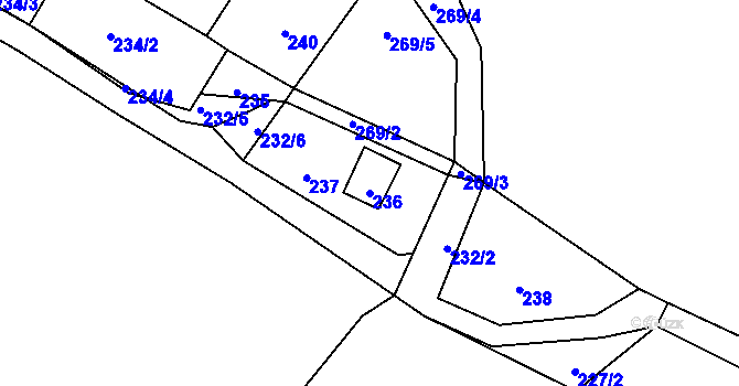 Parcela st. 236 v KÚ Svatá Kateřina, Katastrální mapa