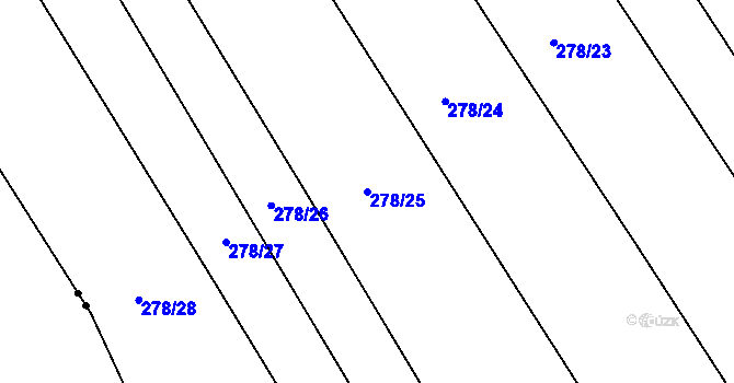 Parcela st. 278/25 v KÚ Svatá Kateřina, Katastrální mapa