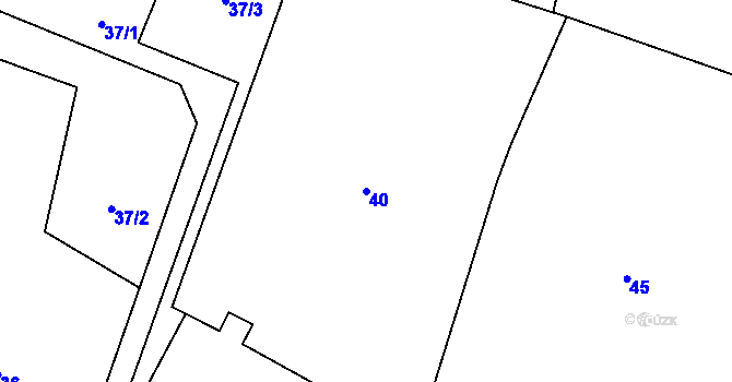 Parcela st. 40 v KÚ Šebrov, Katastrální mapa