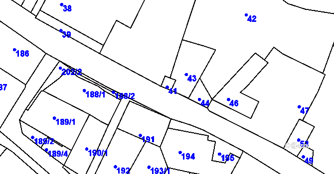 Parcela st. 41 v KÚ Šebrov, Katastrální mapa