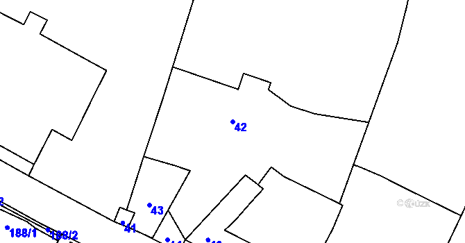 Parcela st. 42 v KÚ Šebrov, Katastrální mapa