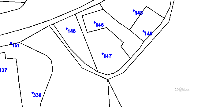 Parcela st. 147 v KÚ Šebrov, Katastrální mapa