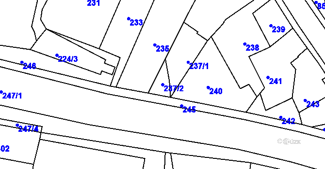 Parcela st. 237/2 v KÚ Šebrov, Katastrální mapa