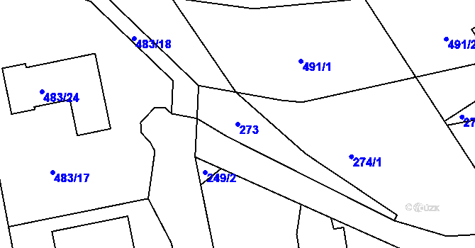 Parcela st. 273 v KÚ Šebrov, Katastrální mapa