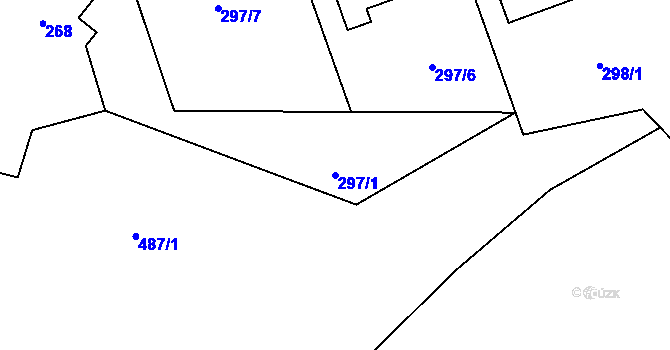 Parcela st. 297/1 v KÚ Šebrov, Katastrální mapa