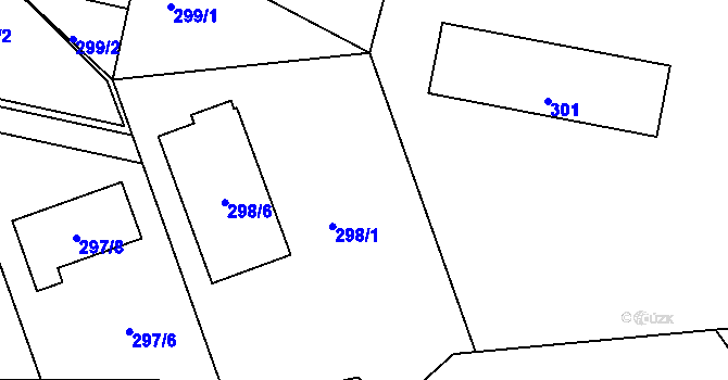 Parcela st. 298/3 v KÚ Šebrov, Katastrální mapa