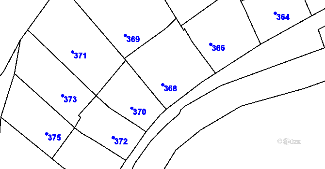 Parcela st. 368 v KÚ Šebrov, Katastrální mapa