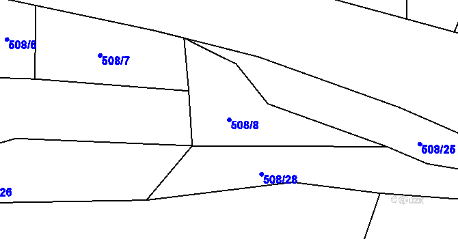 Parcela st. 508/8 v KÚ Šebrov, Katastrální mapa