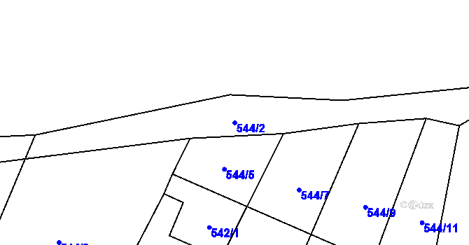 Parcela st. 544/2 v KÚ Šebrov, Katastrální mapa