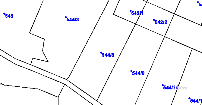 Parcela st. 544/6 v KÚ Šebrov, Katastrální mapa