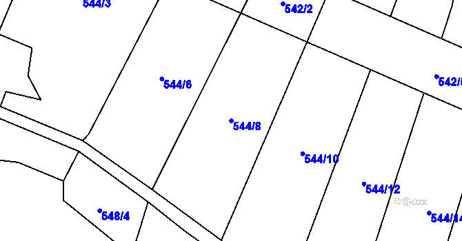 Parcela st. 544/8 v KÚ Šebrov, Katastrální mapa