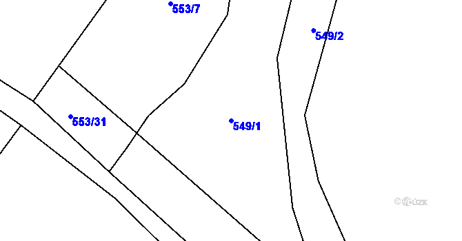 Parcela st. 549/1 v KÚ Šebrov, Katastrální mapa