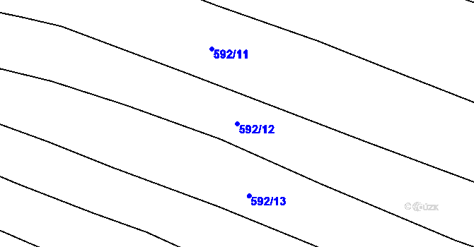 Parcela st. 592/12 v KÚ Šebrov, Katastrální mapa