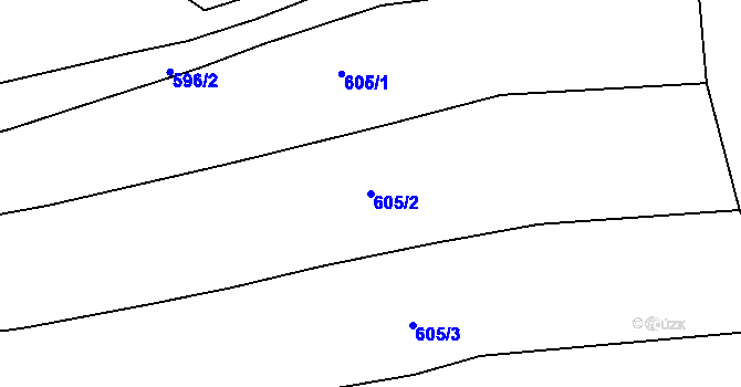 Parcela st. 605/2 v KÚ Šebrov, Katastrální mapa