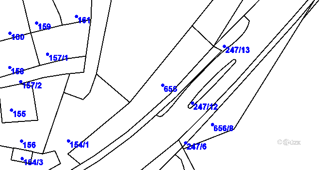 Parcela st. 655 v KÚ Šebrov, Katastrální mapa