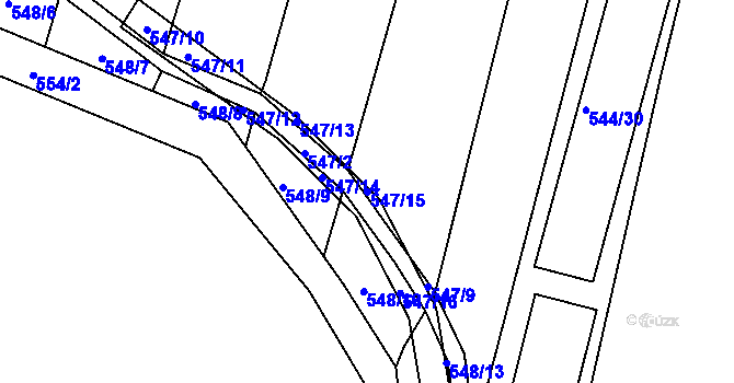 Parcela st. 547/15 v KÚ Šebrov, Katastrální mapa