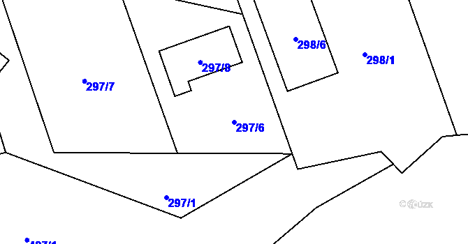 Parcela st. 297/6 v KÚ Šebrov, Katastrální mapa