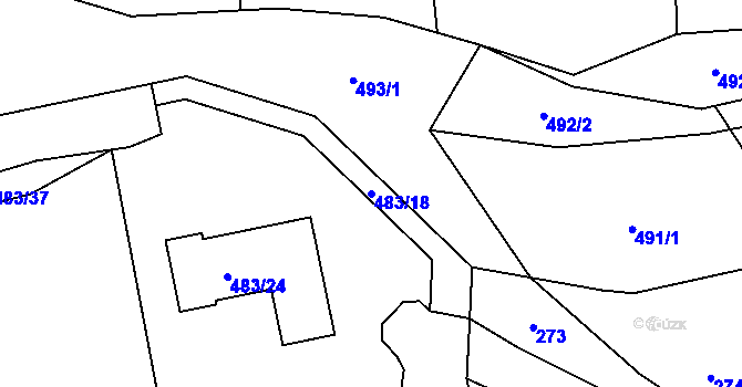 Parcela st. 483/18 v KÚ Šebrov, Katastrální mapa