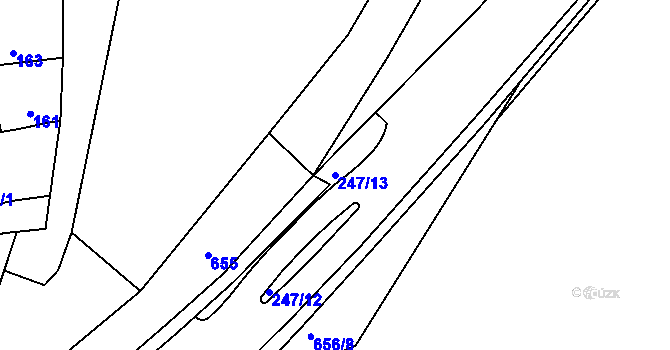 Parcela st. 247/13 v KÚ Šebrov, Katastrální mapa