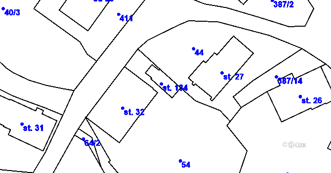 Parcela st. 134 v KÚ Šedivec, Katastrální mapa